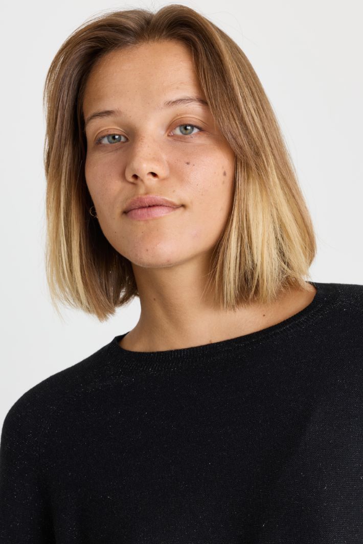 Weicher Pullover mit Raglanärmeln - SCHWARZ - Intrend - 3