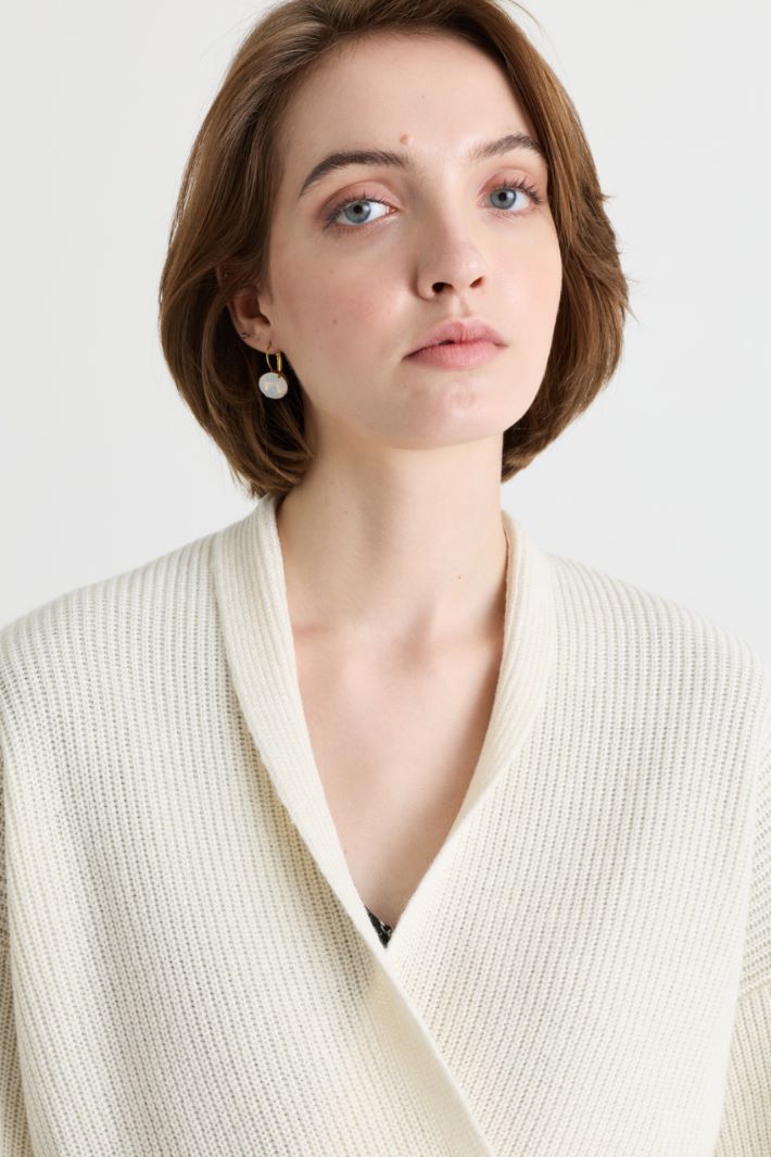 Crossover-Neck Jumper - WHITE - Intrend - 3
