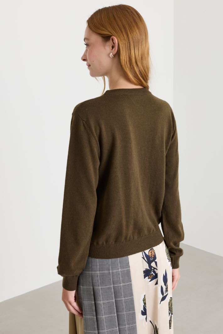Maglia con scollo tondo - MARRONE - Intrend - 4