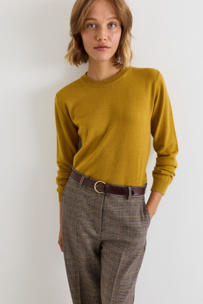 Round-neck jumper - YELLOW - Intrend - 2