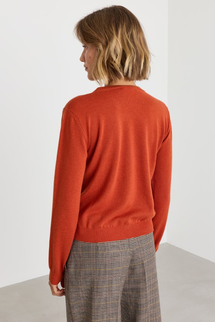 Round-neck jumper - RED - Intrend - 4
