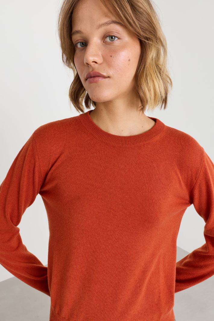 Round-neck jumper - RED - Intrend - 3