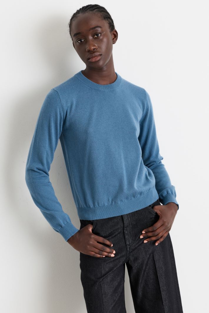 Maglia con scollo tondo - AZZURRO - Intrend - 2