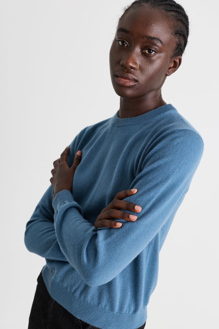 Maglia con scollo tondo - AZZURRO - Intrend - 3
