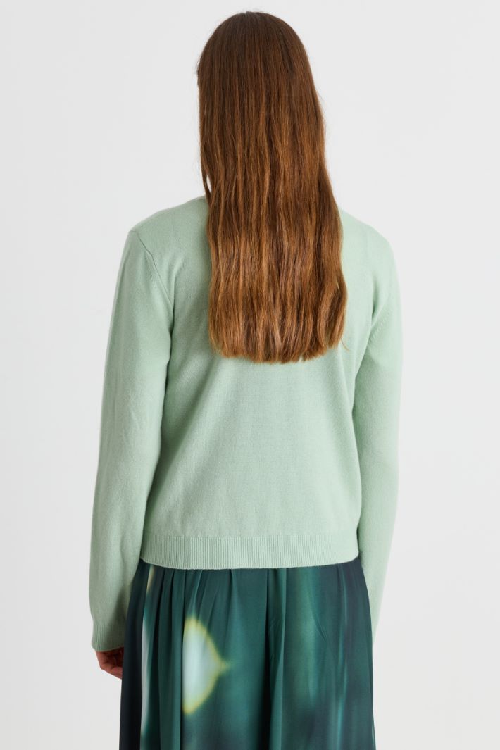 Round-neck jumper - LIGHT GREEN - Intrend - 4
