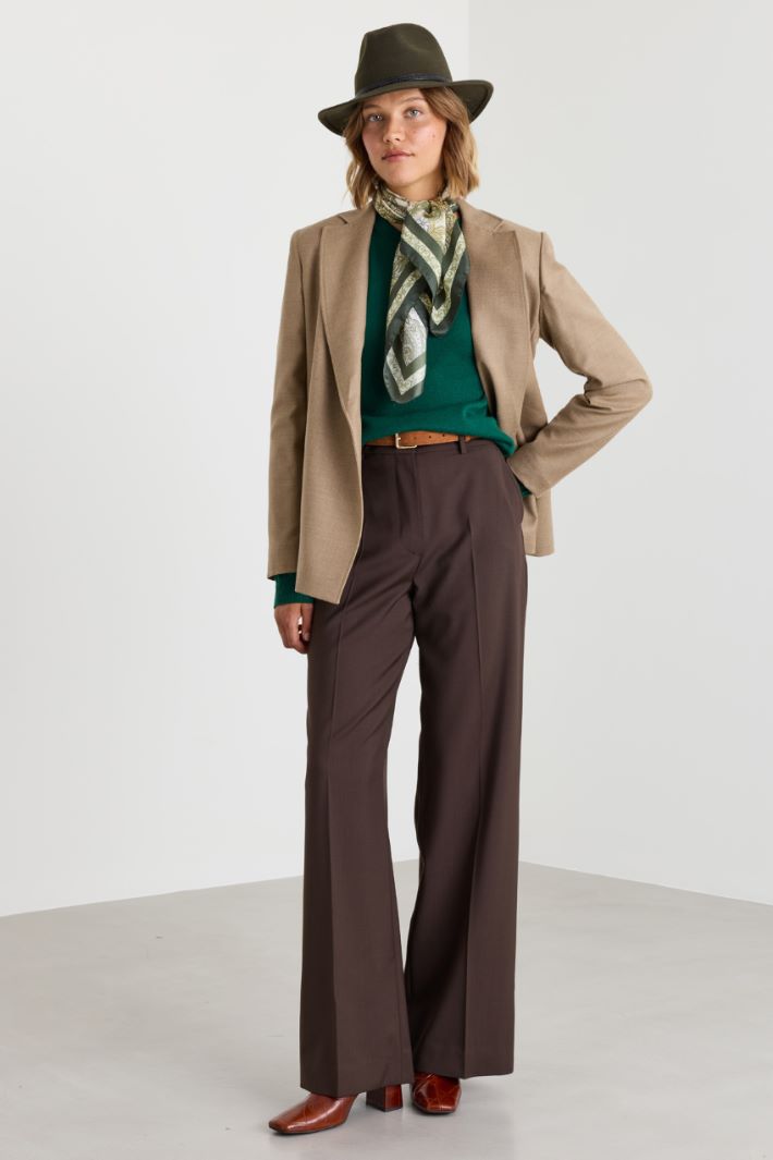 Round-neck jumper - DARK GREEN - Intrend