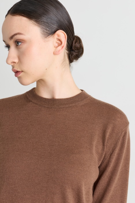 Maglia girocollo in lana e cashmere