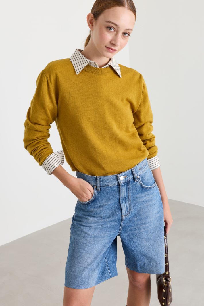 Maglia girocollo - GIALLO - Intrend - 2