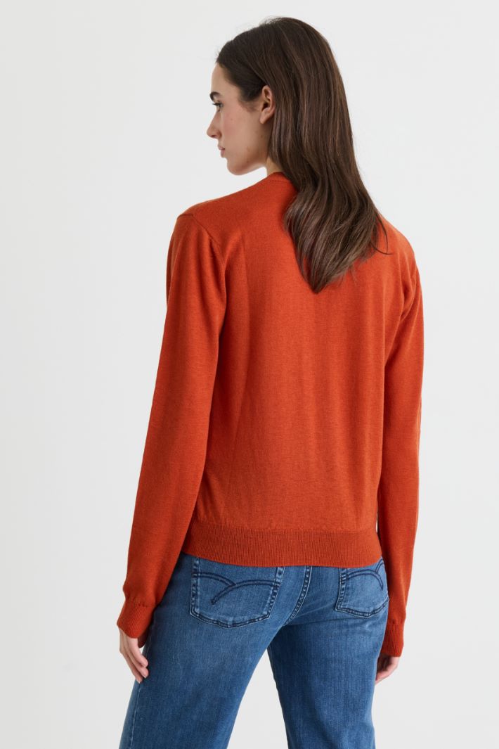Crew-neck jumper - ORANGE - Intrend - 4