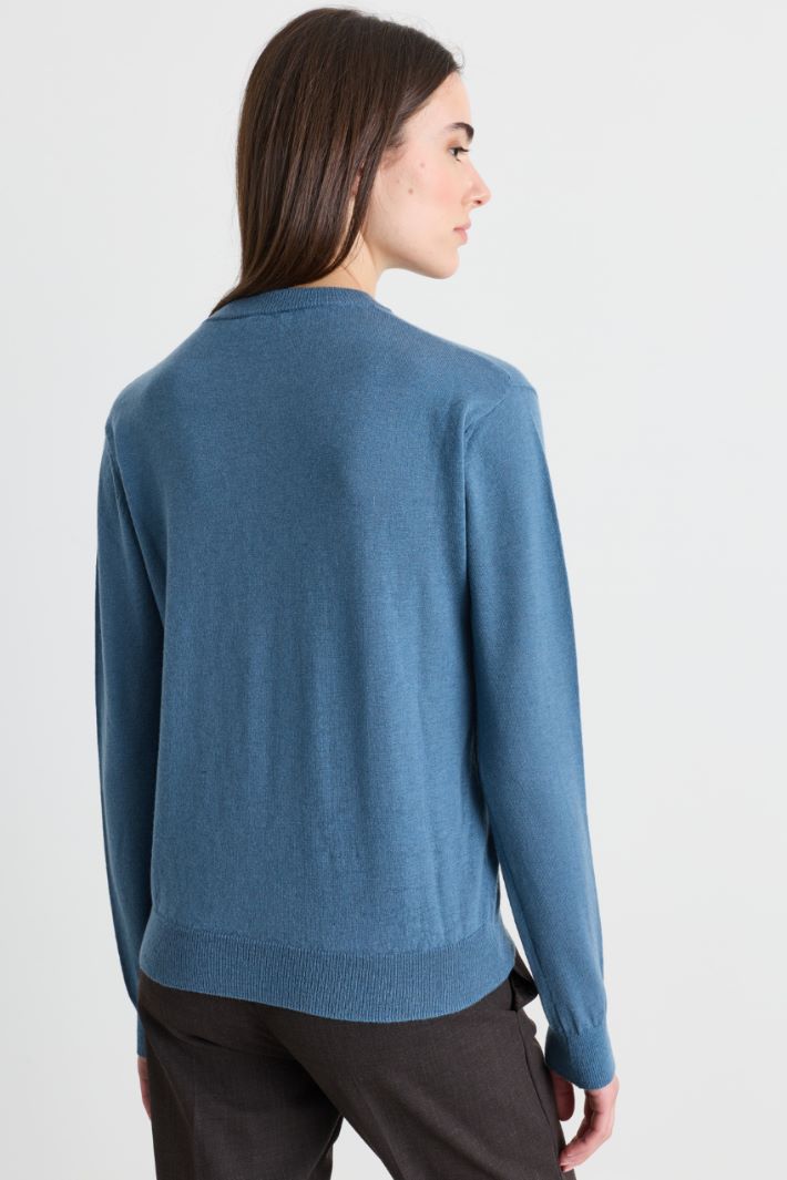 Maglia girocollo - AZZURRO - Intrend - 4