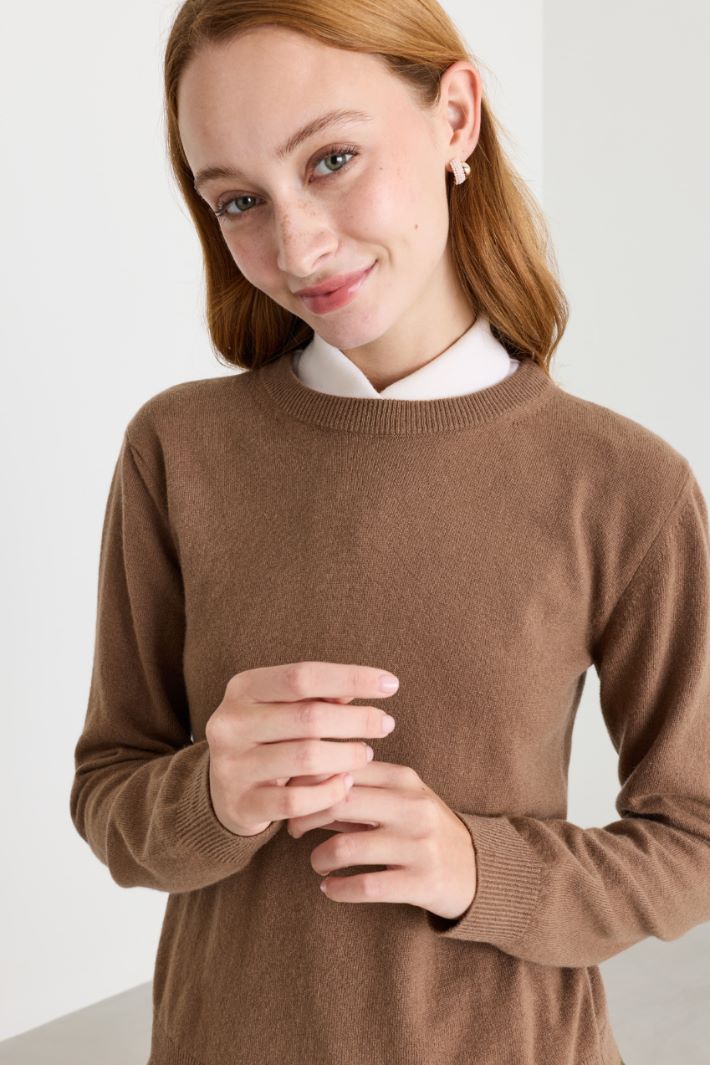 Maglia con scollo tondo - CAMMELLO - Intrend - 3