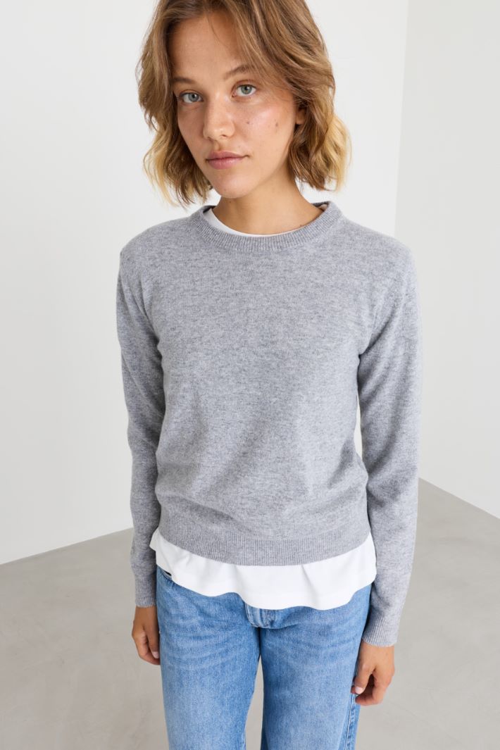 Pull à col rond - GRIS - Intrend - 2