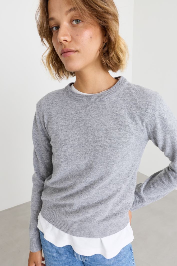 Pull à col rond - GRIS - Intrend - 3