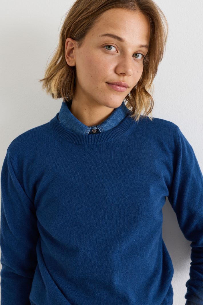 Pull à col rond - BLEU - Intrend - 3