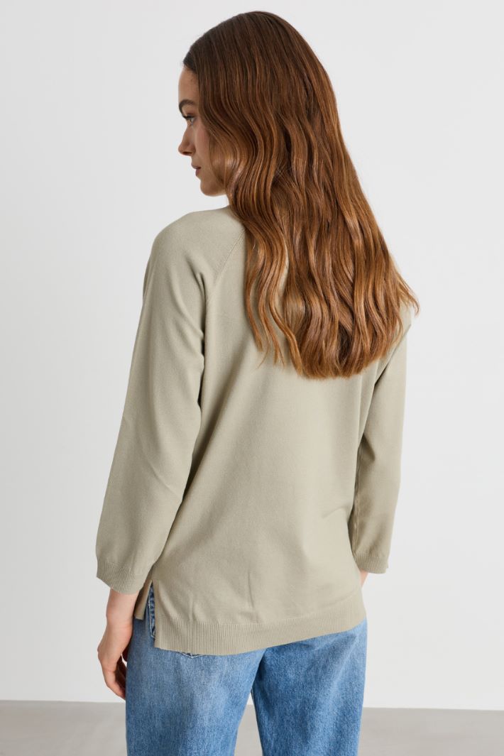 Maglia con manica raglan - VERDE - Intrend - 4