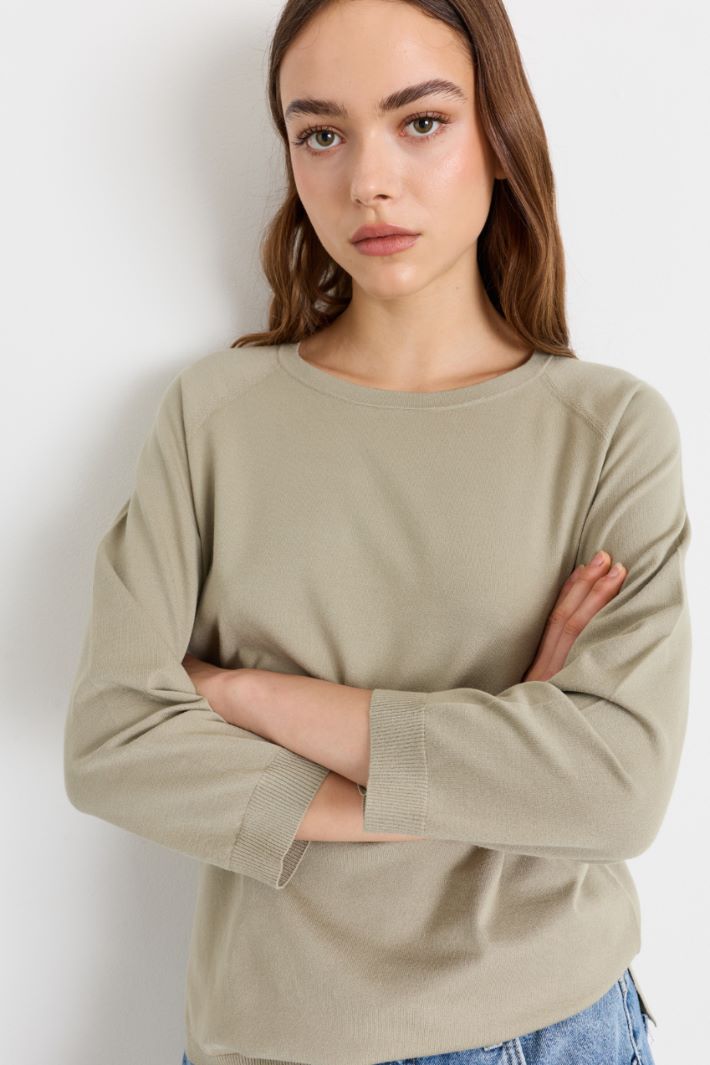 Maglia con manica raglan - VERDE - Intrend - 3