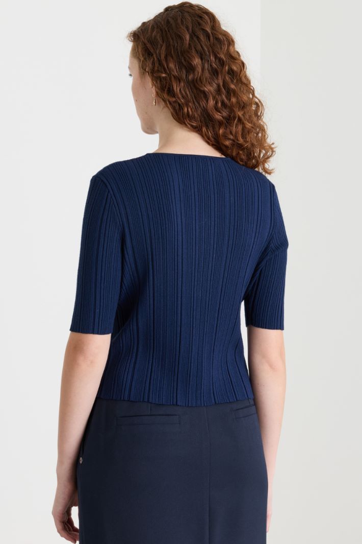 Maglia a coste - BLU - Intrend - 4