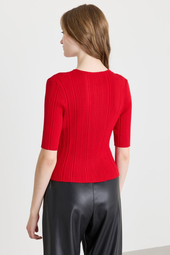 Maglia a coste - ROSSO - Intrend - 4
