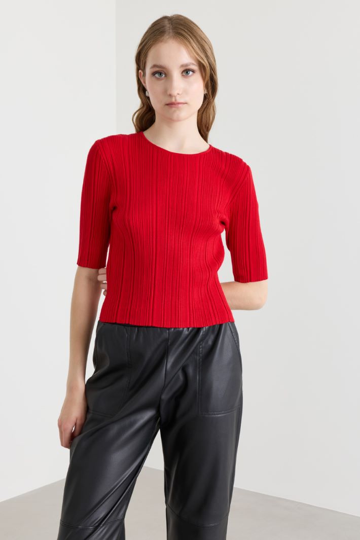 Maglia a coste - ROSSO - Intrend - 2