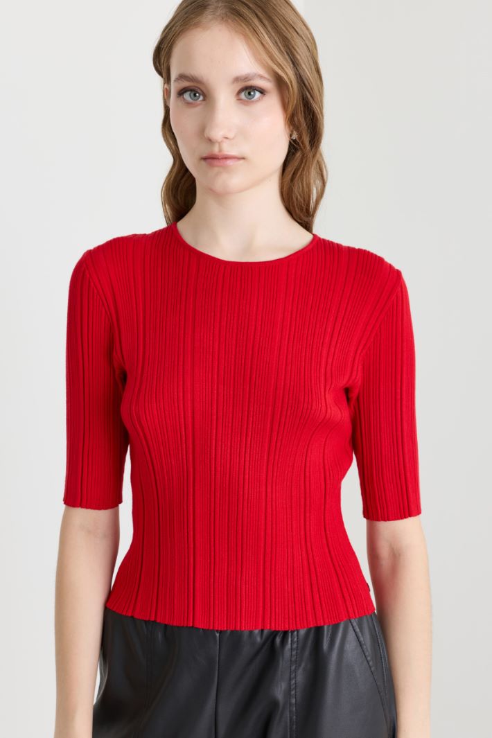 Maglia a coste - ROSSO - Intrend - 3