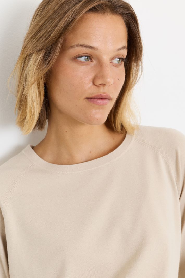 Maglia con manica raglan - BEIGE - Intrend - 3