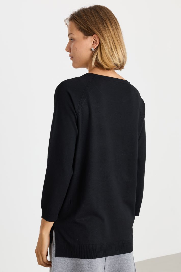 Maglia con manica raglan - NERO - Intrend - 4