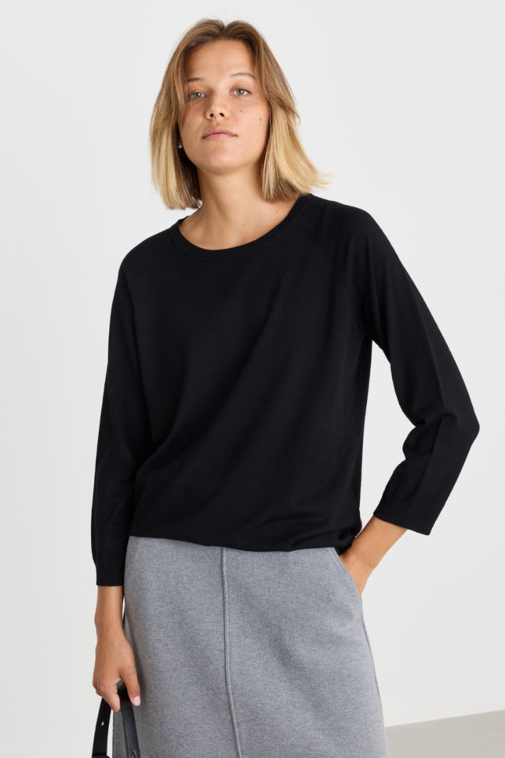 Maglia con manica raglan - NERO - Intrend - 2
