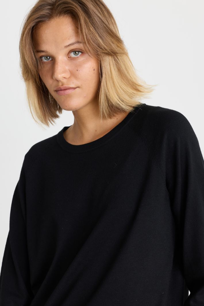 Maglia con manica raglan - NERO - Intrend - 3