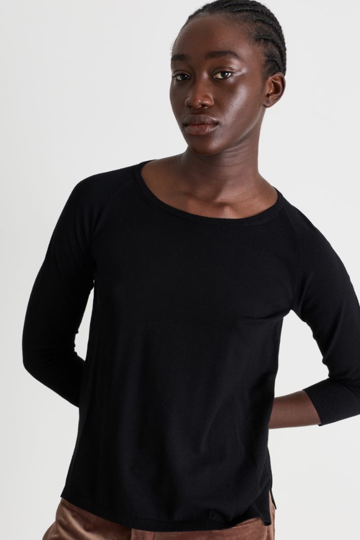 Maglia con manica raglan - NERO - Intrend - 3