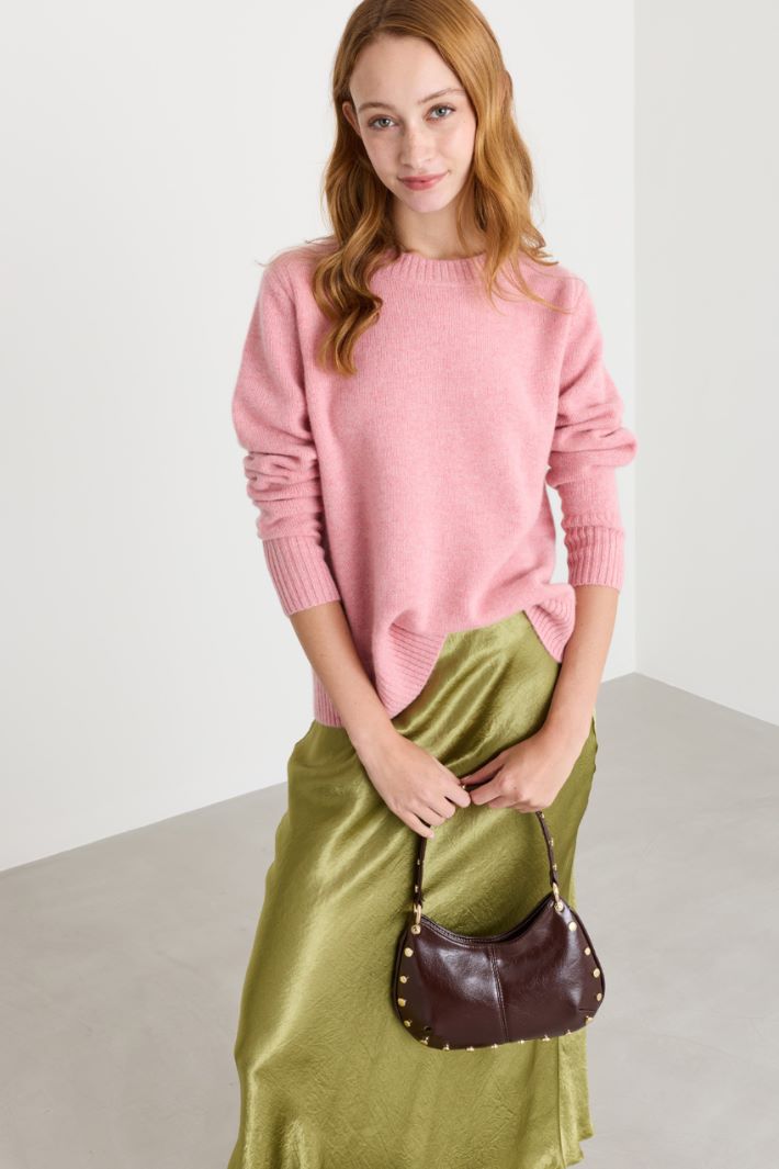 Maglia con profili a coste - ROSA - Intrend - 2