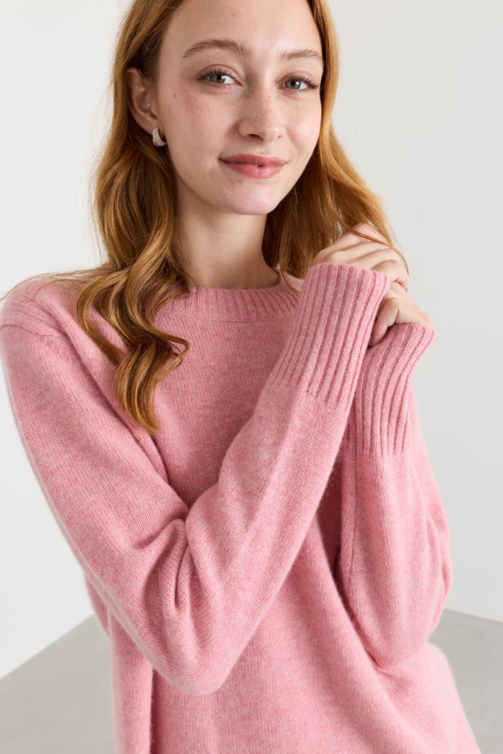 Maglia con profili a coste - ROSA - Intrend - 3