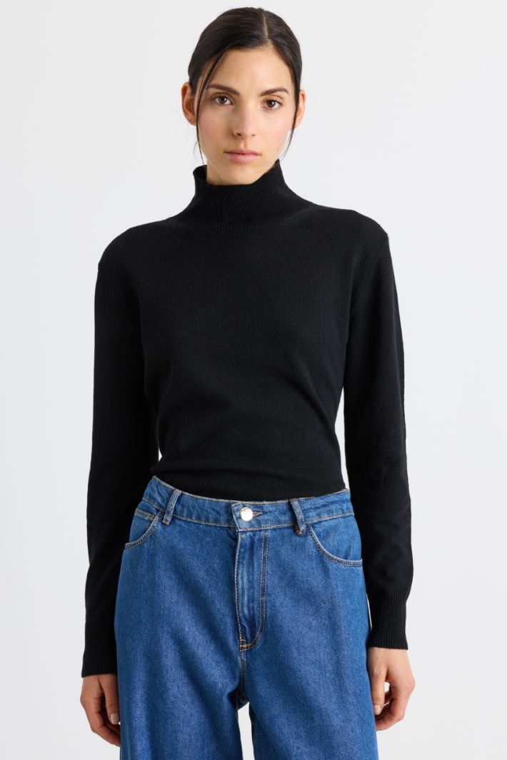 Maglia con collo alto - NERO - Intrend - 2
