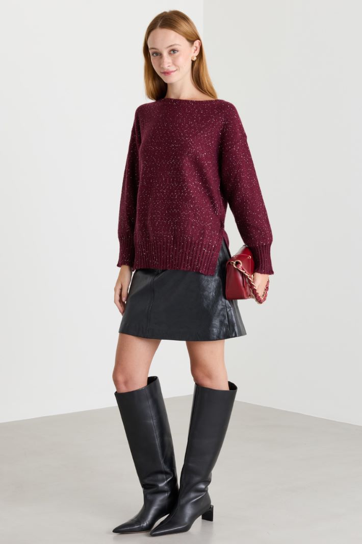 Maglia con spacchi - BORDEAUX - Intrend