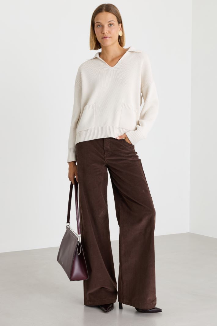 Pullover mit Taschen - WEISS - Intrend