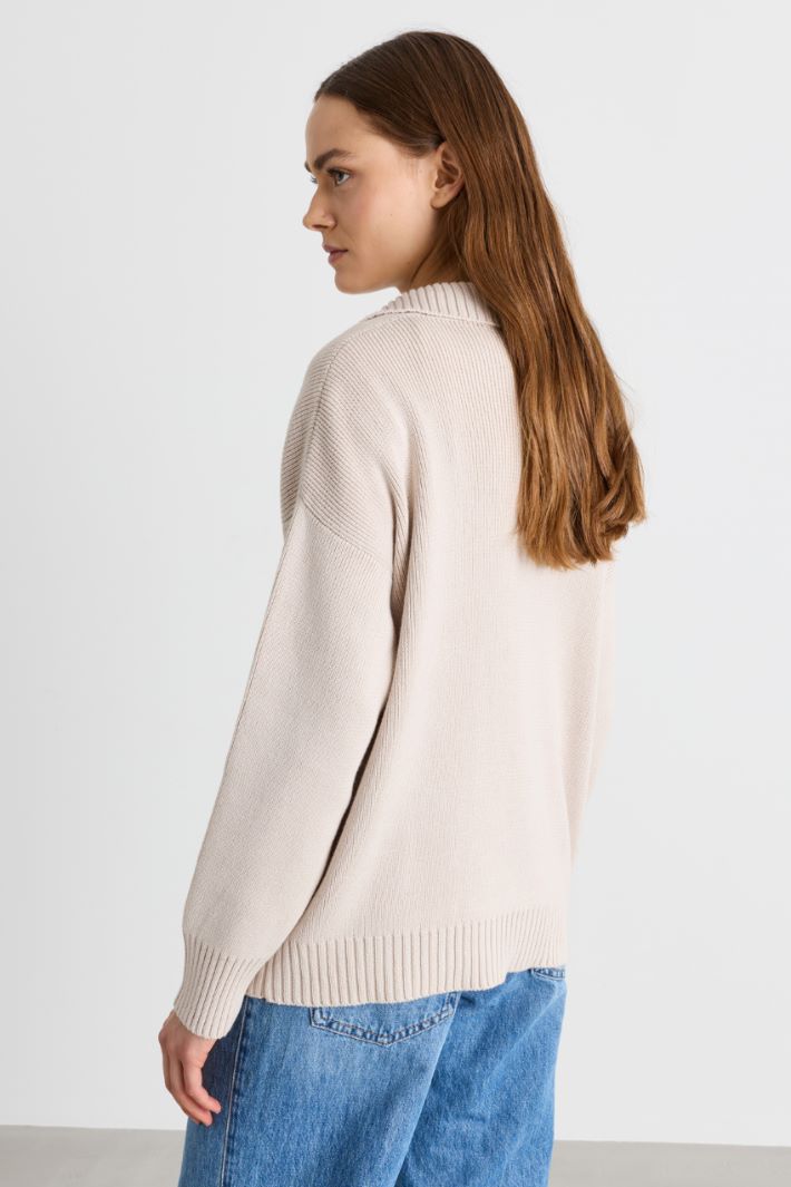 Pullover mit Taschen - BEIGE - Intrend - 4