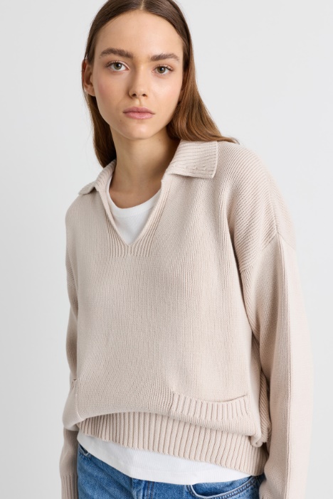 Maglia in cotone con tasche