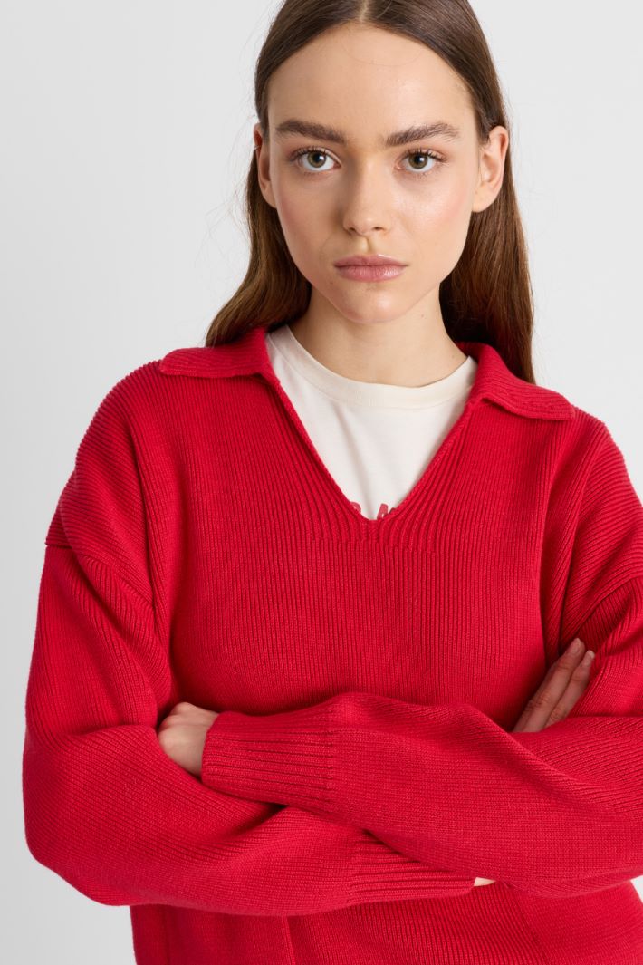 Pullover mit Taschen - ROT - Intrend - 3