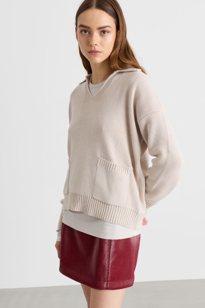 Maglia con tasche - BEIGE - Intrend - 2