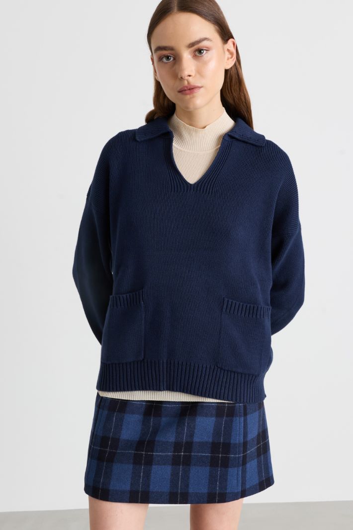 Pullover mit Taschen - DUNKELBLAU - Intrend - 2