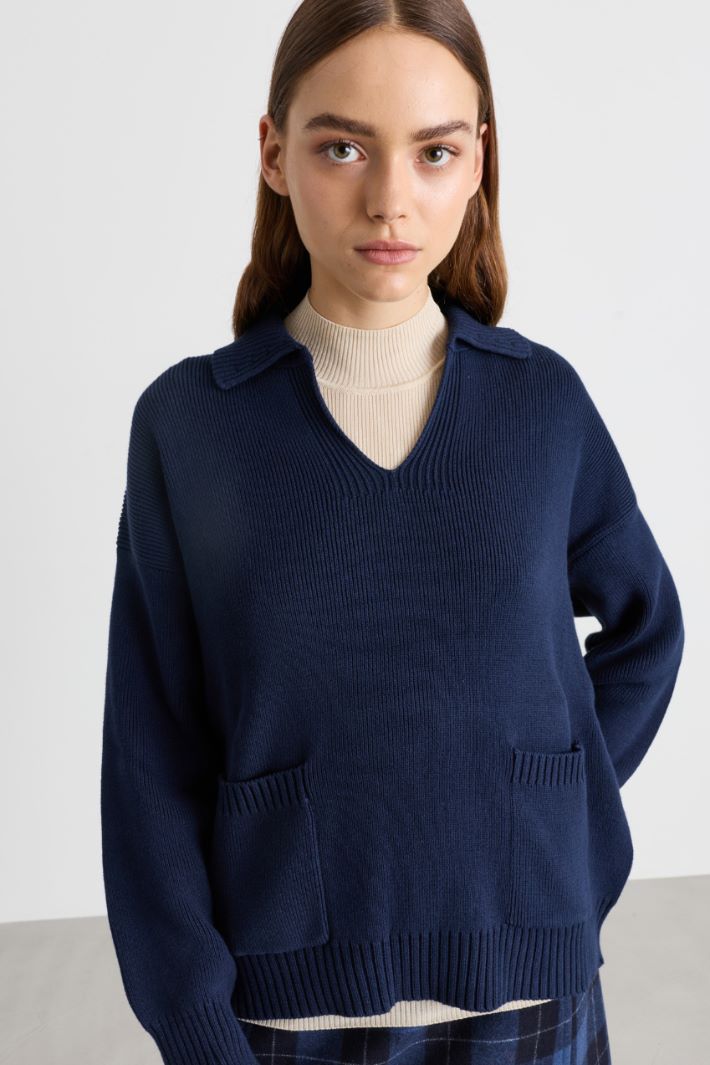 Pullover mit Taschen - DUNKELBLAU - Intrend - 3