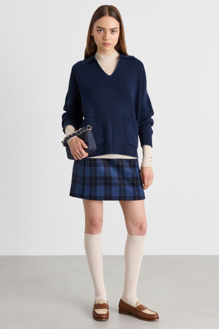 Pullover mit Taschen - DUNKELBLAU - Intrend