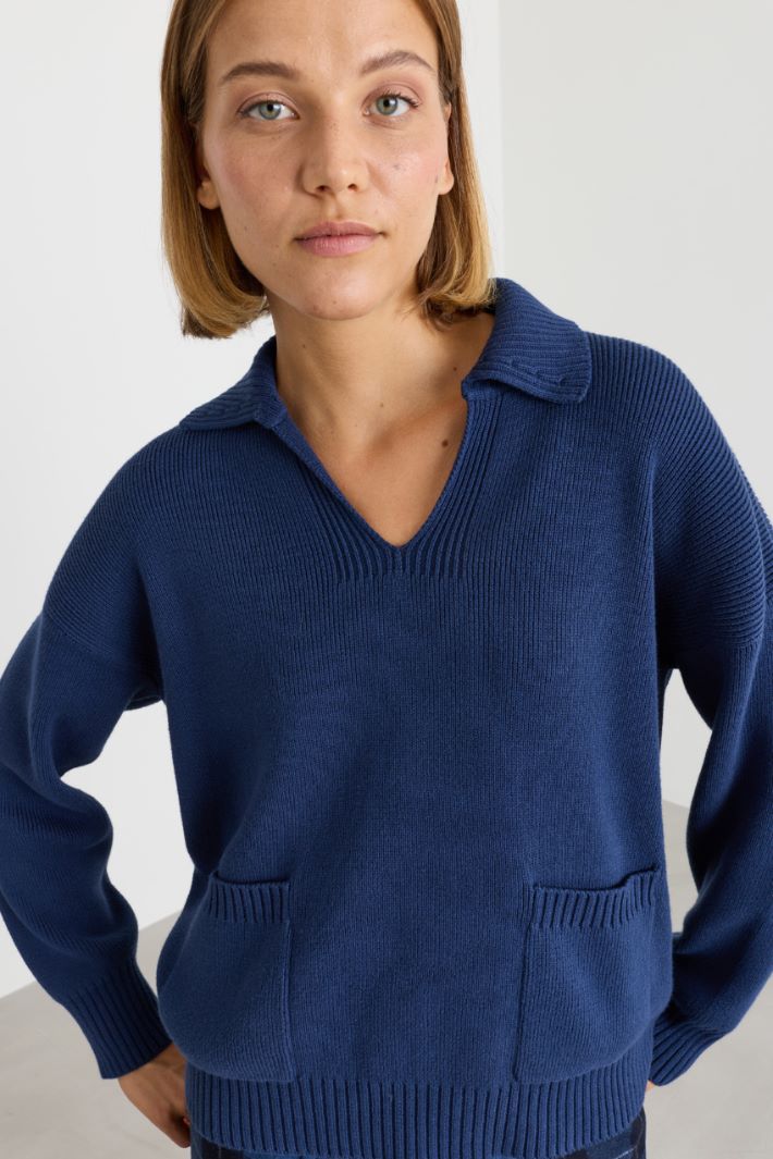 Maglia con tasche - BLU - Intrend - 3