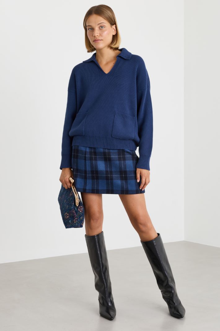 Maglia con tasche - BLU - Intrend