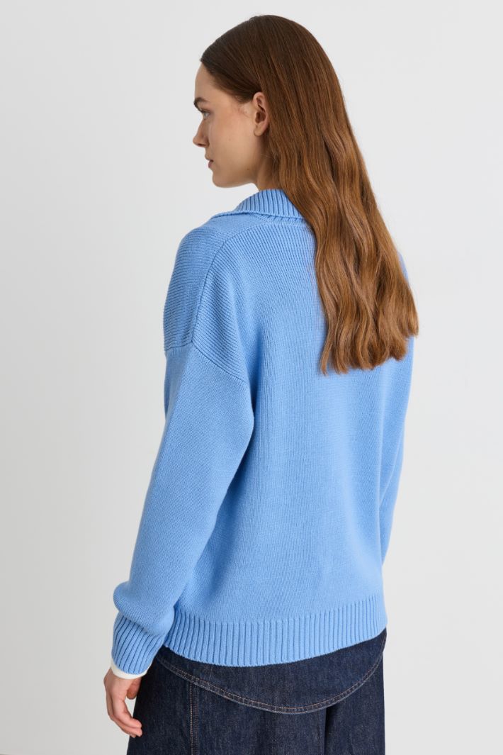 Pullover mit Taschen - HIMMELBLAU - Intrend - 4