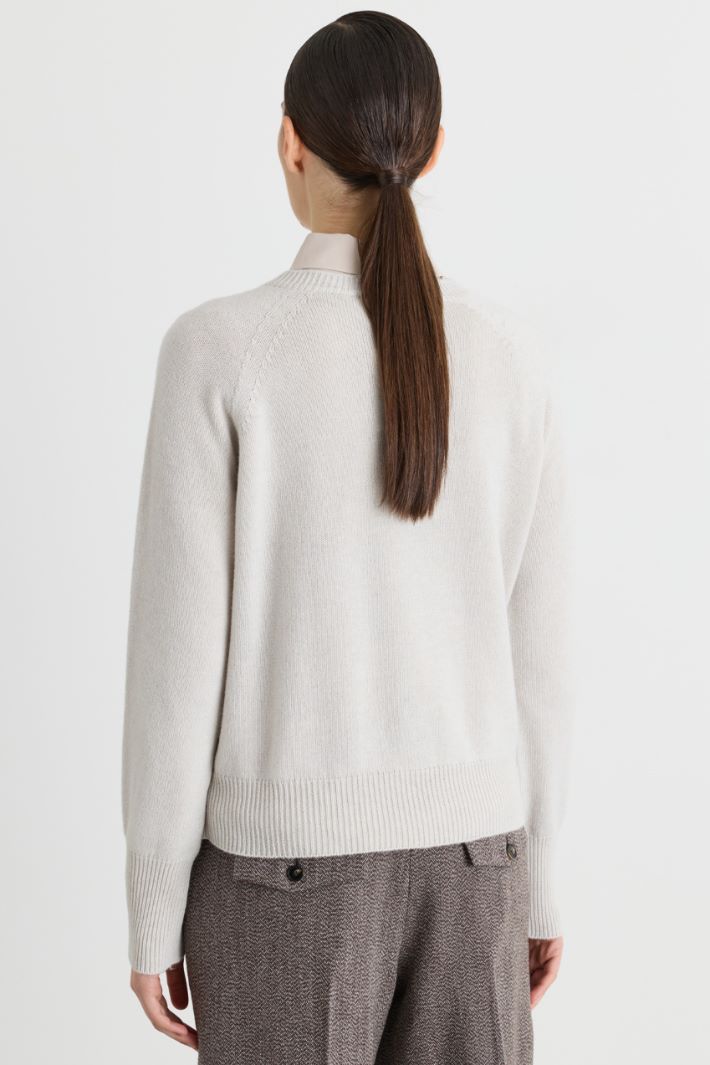 Crew-neck jumper - WHITE - Intrend - 4
