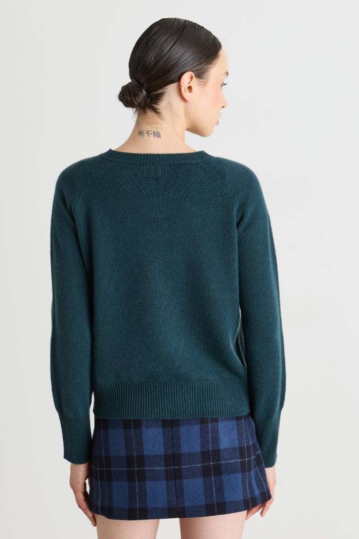 Crew-neck jumper - GREEN - Intrend - 4