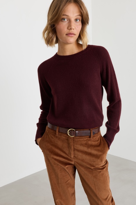 Wool and cashmere raglan-sleeve jumper - Intrend