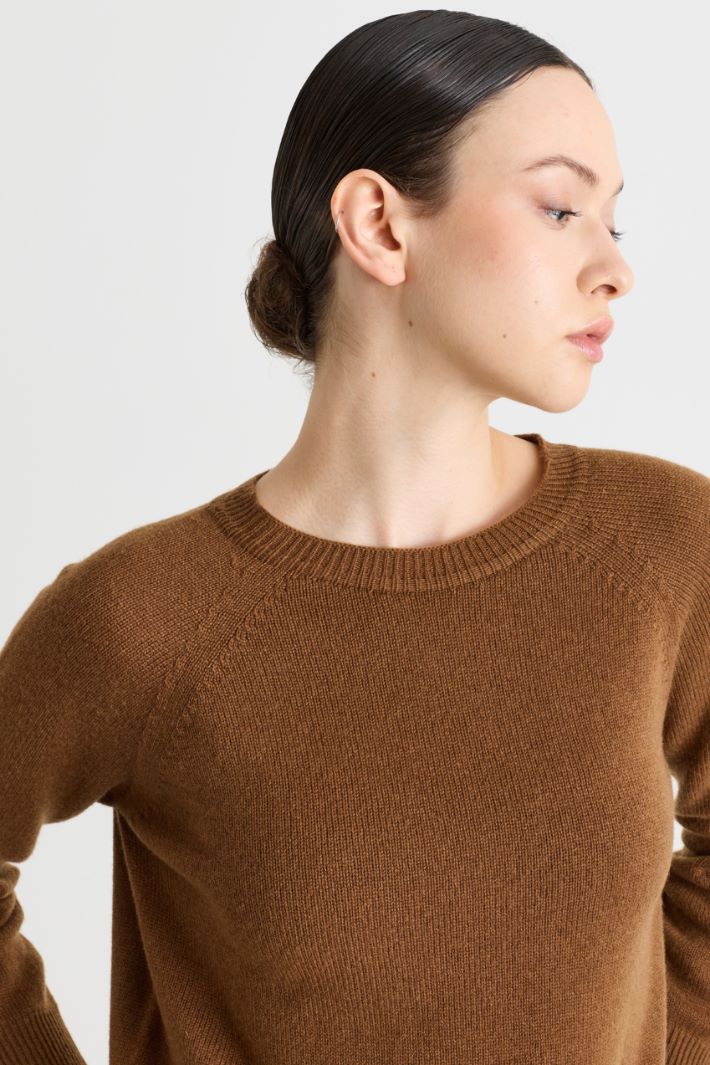 Raglan-sleeve jumper - BROWN - Intrend - 3