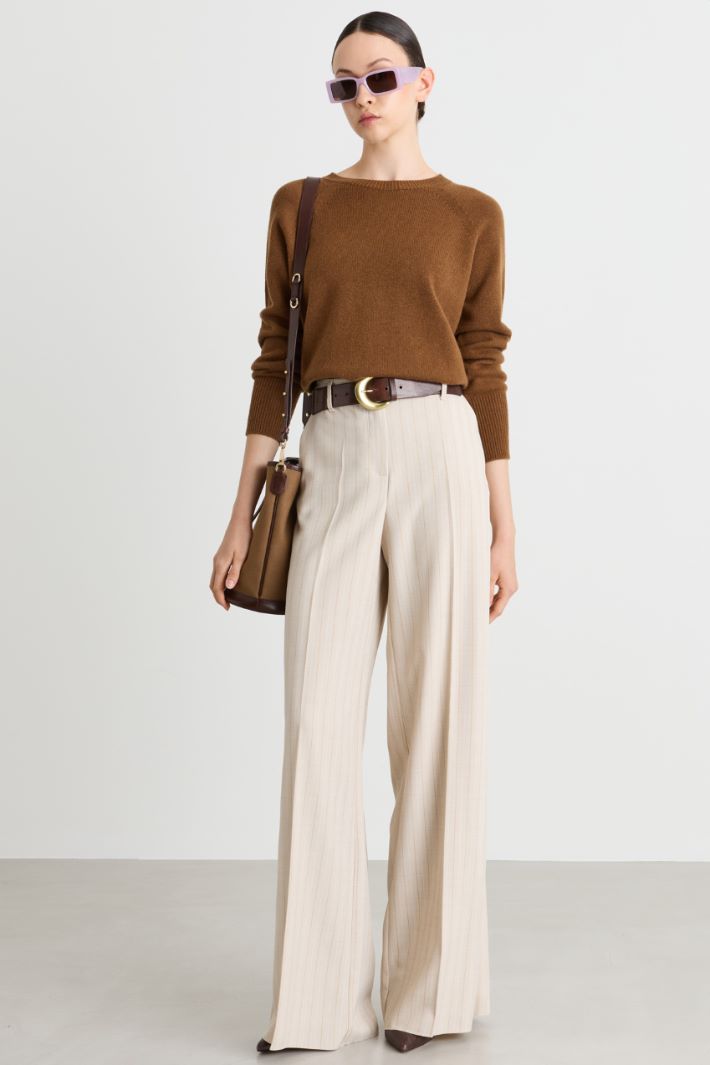 Raglan-sleeve jumper - BROWN - Intrend