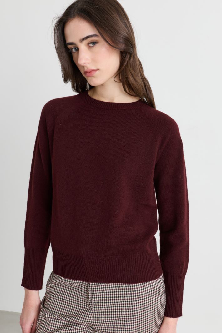 Raglan-sleeve jumper - BORDEAUX - Intrend - 3